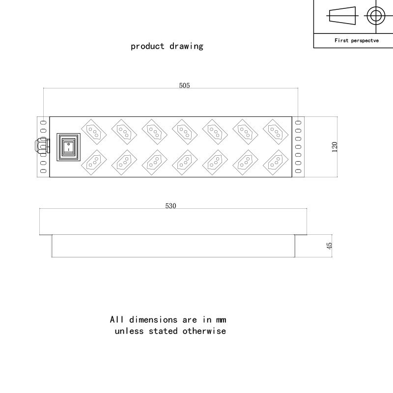 14-udtag schweizisk lodret switched Rack Pdu