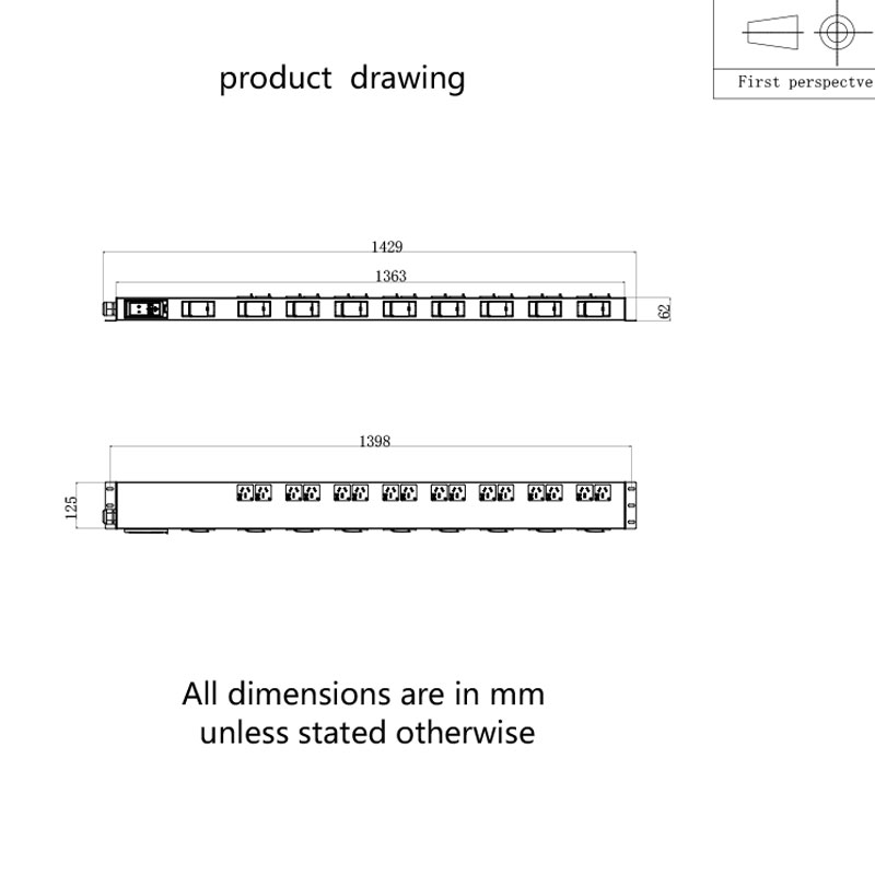 16-udtag lodret afbryder Switched Rack Pdu