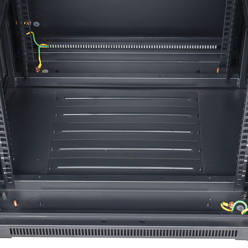 Server rack skab front enkelt glasdør /bag blind enkelt låge 18U-42U sort